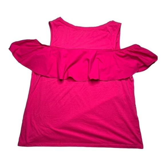 LANE bryant magenta cold shoulder ruffle top size 18/20 - Picture 2 of 7